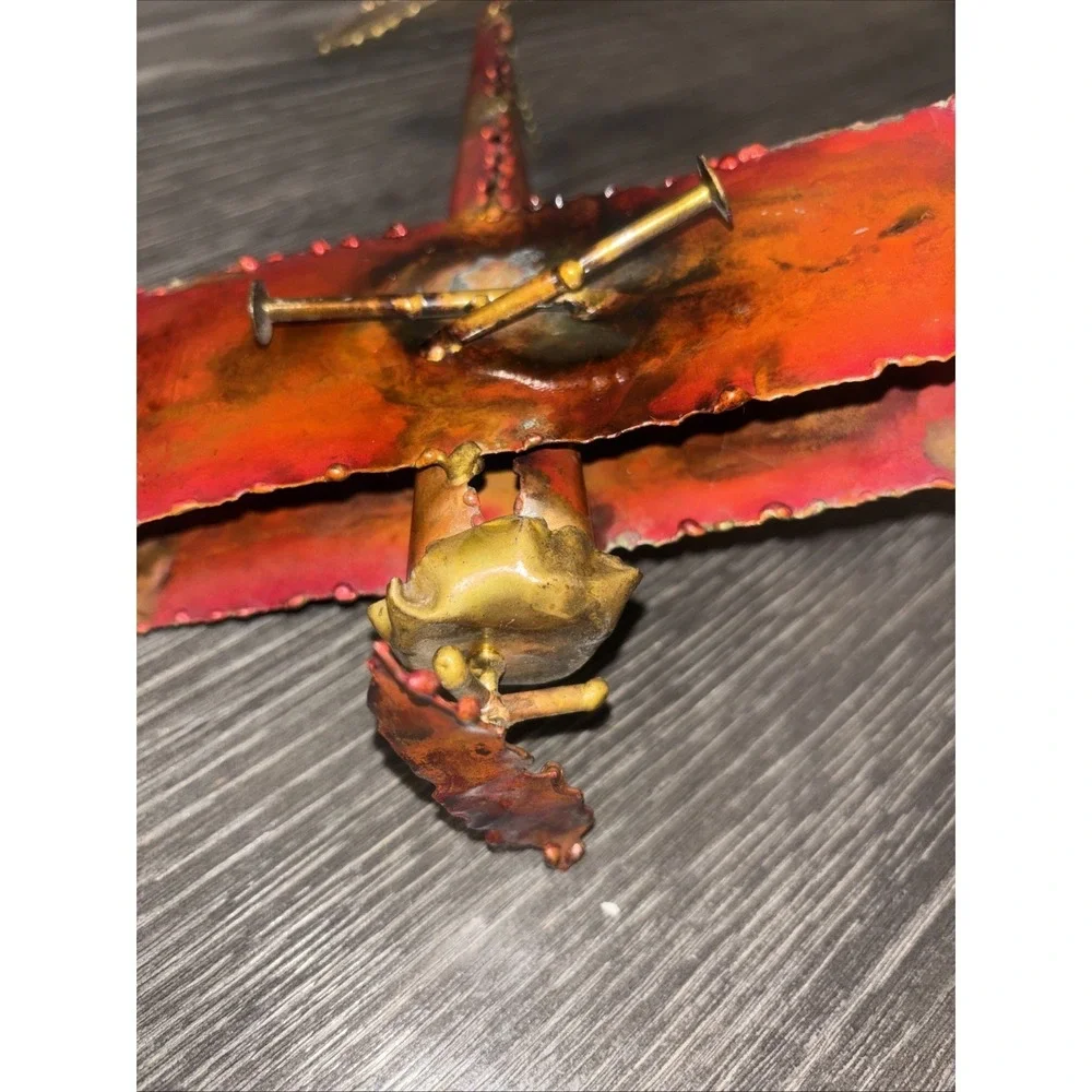 Metal  Airplane Copper Tin Art‎ Works Vintage Plane